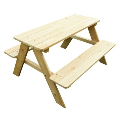 turtleplay Kids' Wooden Picnic Table, 100 lb. Weight Capacity