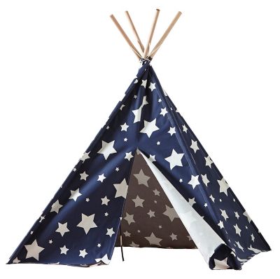 turtleplay Children's Teepee, Blue/White Stars