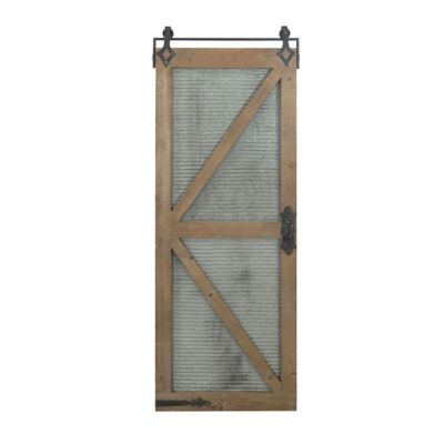 Crestview Collection Modern Farm 2 Wooden Barn Door Decor, 24.5 in. x 2 in. x 67 in.