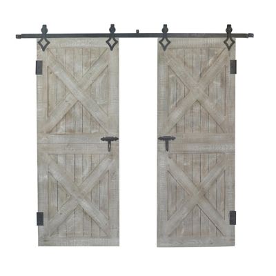 Crestview Collection Decorative Barn Door Decor With Metal Slide