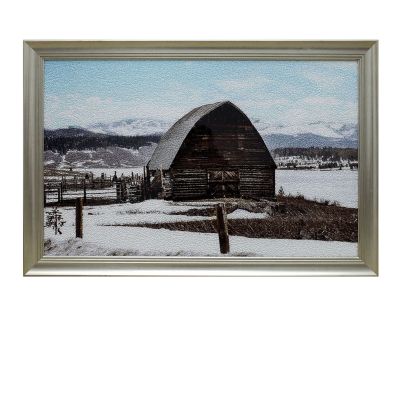 Crestview Collection Winter Barn Framed Crackled Glass Wall Art Cvtop2463 At Tractor Supply Co