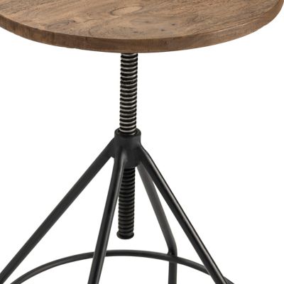 Image showing 2 th Crestview Collection Bengal Manor Mango Wood and Metal Bar Stool, 20 in.