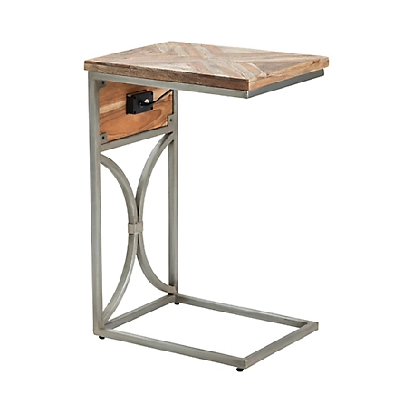Crestview Collection Bengal Manor C Side Table with USB Power, 14 in. x18 in. x 24.5 in.