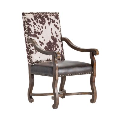 Crestview Collection 24 in. x 30 in. x 42.25 in. Mesquite Ranch Faux Cowhide Armchair