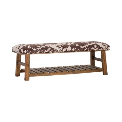 Crestview Collection Mesquite Faux Cowhide Bench