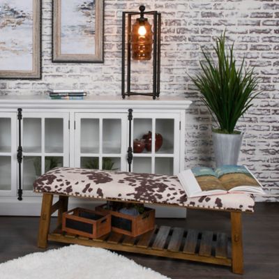 Image showing  Mesquite Faux Cowhide Bench, 54 in. x 18 in. x 18 in.