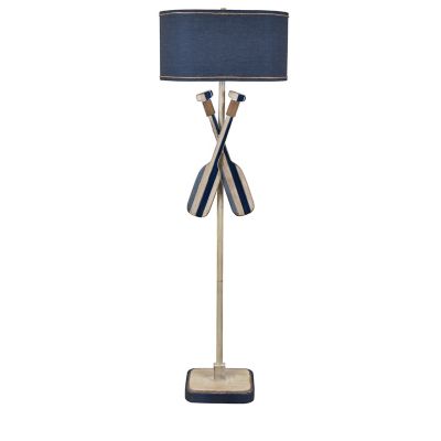 Crestview Collection Boat Oar Modern Floor Lamp in Nautical Blue