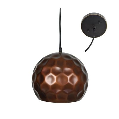 Crestview Collection Aiden Antique Copper Globe Pendant Light Fixture, 9 in. H x 8 in. D