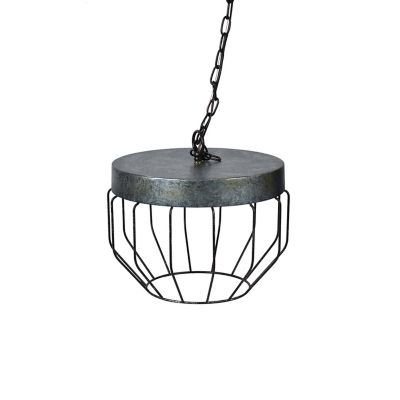 Crestview Collection Hen House Track Lighting Pendants with Galvanized Finish, 9.25 in. H x 14 in. D