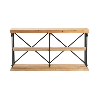 Crestview Collection La Salle Metal and Wood Console Table, 64 in. x 17 in. x 34 in.