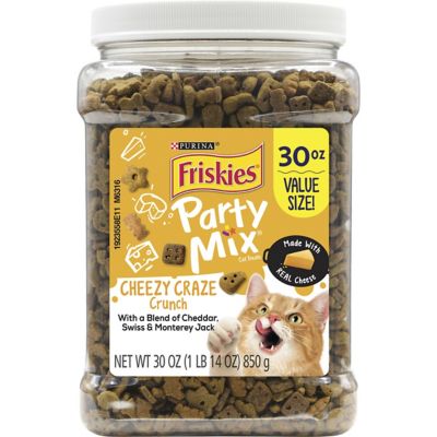 Purina Friskies Party Mix Cheese Flavor Crunchy Cat Treats, 30 oz.