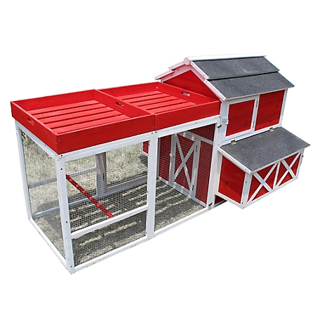Zoovilla Red Barn Chicken Coop Roof Planter, 6 to 8 Chicken Capacity