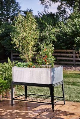 Image showing  7 cu. ft. Metal Vintage Stand-Up Garden Planter with Stand, 40 in.