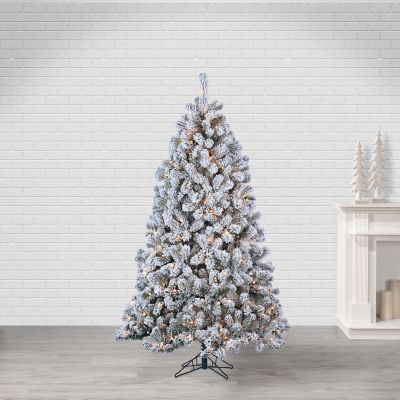 Image showing  7 ft. Flocked Green PVC Montana Pine Tree