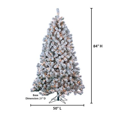 Image showing  7 ft. Flocked Green PVC Montana Pine Tree