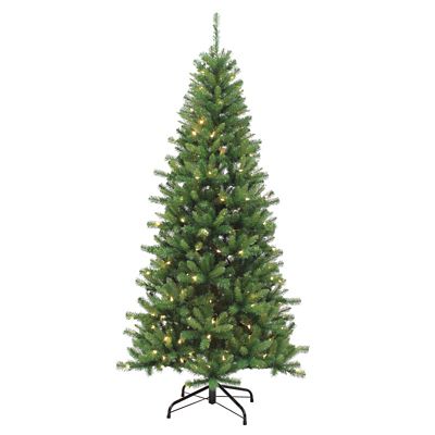 Sterling Tree Company 7 ft. Pre-Lit Ozark Pine Artificial Christmas Tree, Dual Color-Changing LED Lights