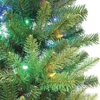 Image showing  7 ft. Pre-Lit Ozark Pine Artificial Christmas Tree, Dual Color-Changing LED Lights