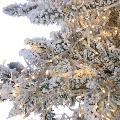Image showing  7.5 ft. Pre-Lit Flocked Wyoming Snow Pine Christmas Tree, Warm White Lights
