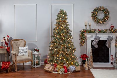 Image showing  7.5 ft. Pre-Lit Mixed Needle Arcadia Fir Artificial Christmas Tree, Clear and Warm White Lights