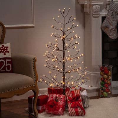 Gerson International 4 ft. Electric Snowy Brown Christmas Tree