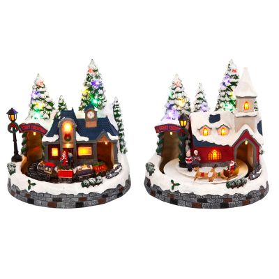 Gerson International S2 Assortment 8 in. Battery Operated Holiday Musical Scenes