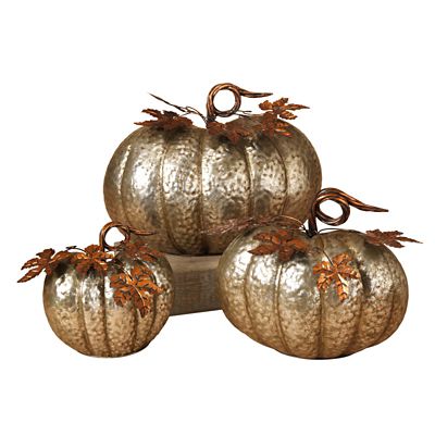 Gerson International Nested Metal Pumpkins, 3-Pack