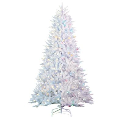 Sterling Tree Company 7.5 ft. White Parkview Pine Artificial Christmas Tree with LED Color-Changing Lights