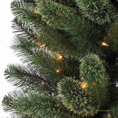 Image showing  7.5 ft. Pre-Lit Hard Mixed Needle Cashmere Pencil Artificial Christmas Tree, Clear Lights