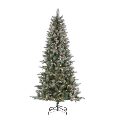 Sterling Tree Company 7 ft. Natural Cut Lightly Flocked Arctic Pine Artificial Christmas Tree with Glitter
