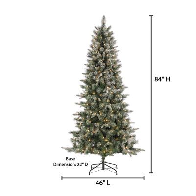 Image showing  7 ft. Natural Cut Lightly Flocked Arctic Pine Artificial Christmas Tree with Glitter