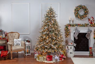 Image showing  7.5 ft. Natural Cut Lightly Flocked Fir Artificial Christmas Tree