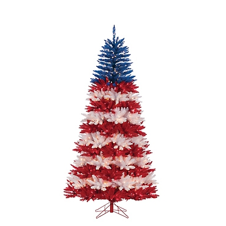 Sterling Tree Company 7.5 ft. Patriotic American Artificial Christmas Tree