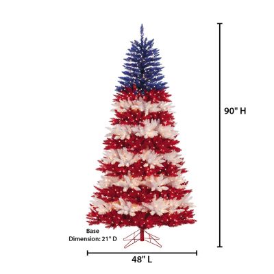 Image showing  7.5 ft. Patriotic American Artificial Christmas Tree