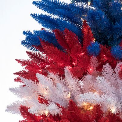 Image showing  7.5 ft. Patriotic American Artificial Christmas Tree