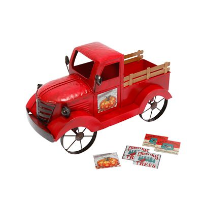 Gerson International 19 in. Metal Antique Truck, Red