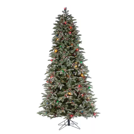 Sterling Tree Company 6.5 ft Flocked Mountain Pine Christmas Tree Artificial Christmas Trees