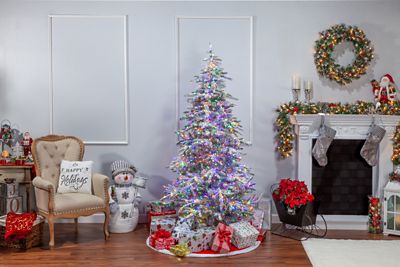 Image showing  6.5 ft. Flocked Mountain Pine Artificial Christmas Tree