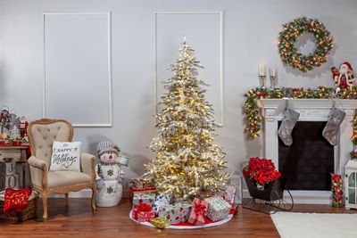 Image showing  6.5 ft. Flocked Mountain Pine Artificial Christmas Tree