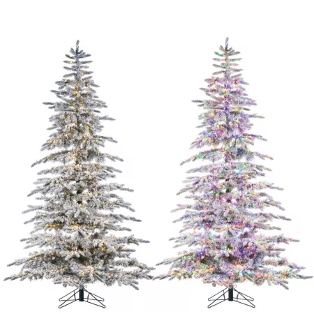 Sterling Tree Company 7.5 Foot Flocked Mountain Pine Christmas Tree Artificial Christmas Trees