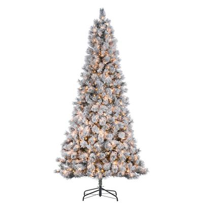 Sterling Tree Company 9 ft. Flock Hard Mix Needle Boise Pine Artificial Christmas Tree