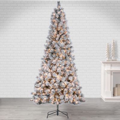 Image showing  9 ft. Flocked Hard Mixed Needle Boise Pine Artificial Christmas Tree