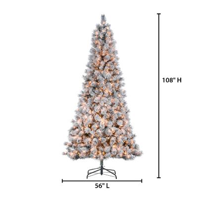 Image showing  9 ft. Flocked Hard Mixed Needle Boise Pine Artificial Christmas Tree