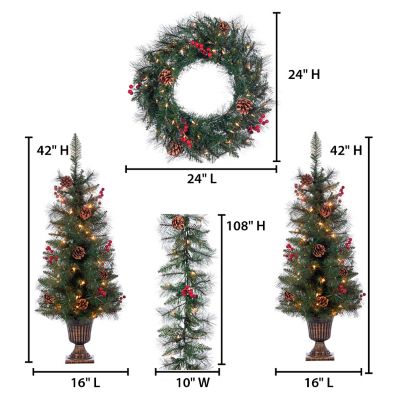 Image showing  4 pc. Jefferson Pine Seasonal Christmas Decor Set