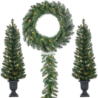 Sterling Tree Company Set Vancouver Pine Christmas Decor, 4-Pack