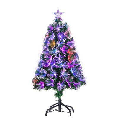 Sterling Tree Company 3 ft. Pre-Lit Color-Changing Artificial Christmas Tree with 80 Fiber-Optic Lights