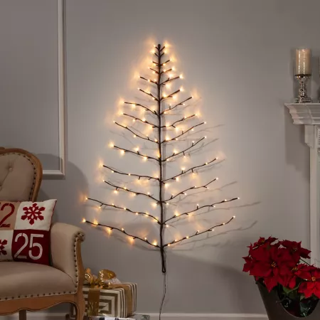 Everstanding Glow 4 Foot Tree Branch Wall Décor with 112 Watt Warm Light Christmas Wall Decor