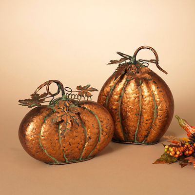 Gerson International Metal Harvest Pumpkins, 2-Pack