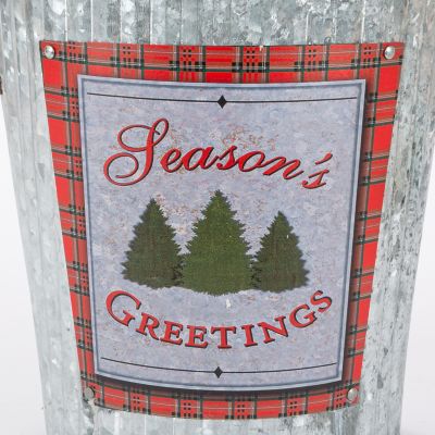 Image showing  4 ft. Pre-Lit Flocked Half-Style Artificial Holiday Tree, Soft White LED Lights