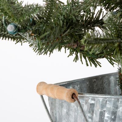 Image showing  4 ft. Pre-Lit Flocked Half-Style Artificial Holiday Tree, Soft White LED Lights