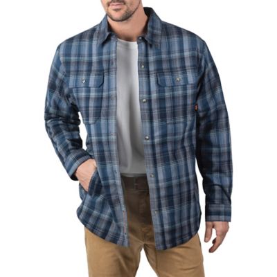 men's flannel lined denim shirt jacket